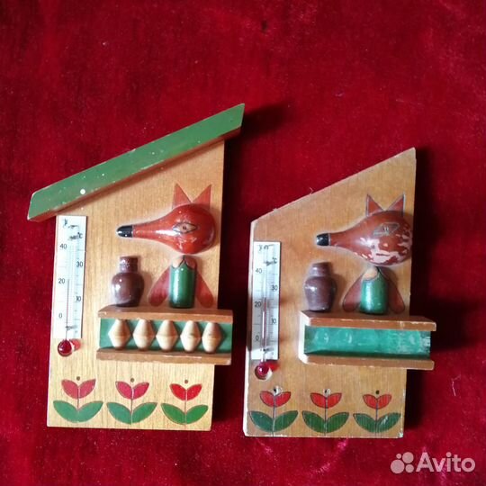 Термометры СССР Лиса 2 штуки С Ярлыком и Чукча