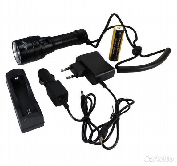 Фонарик для дайвинга H-618-T6 желтый свет