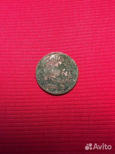Деньга Петр 1 медь. 1700 год