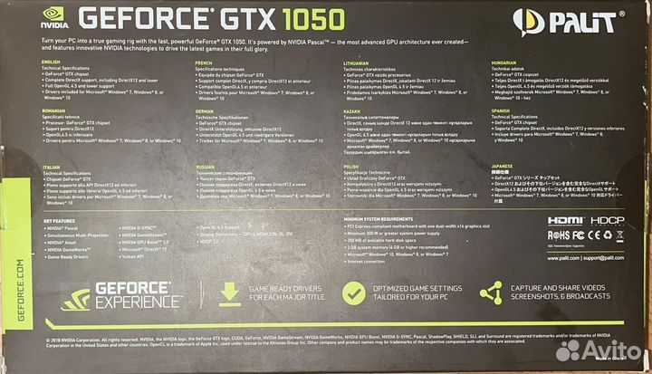 Видеокарта nvidia GeForce GTX 1050