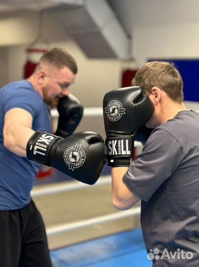 Боксерские перчатки skill boxing 16 унций черные