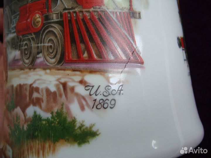 Старинная Пивная Кружка Паровозы Франции Олово