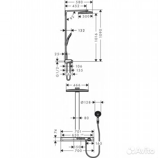 Душевая система Hansgrohe Rainmaker Select 460 с т