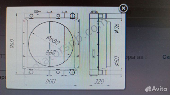 Блок радиатора TL-150 Б тл 150К.1301.0000