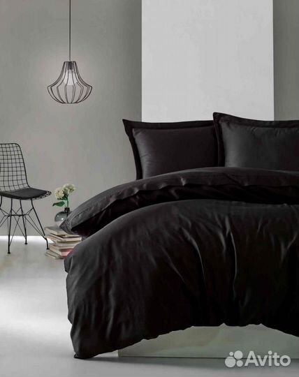 Однотонное постельное белье делюкс сатин Турция
