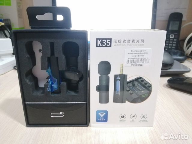 Беспроводной мини-микрофон K35 со встроенным чипом