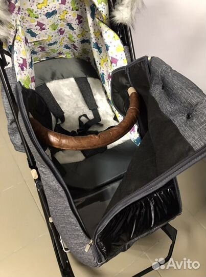 Коляска-санки Galaxy Glory Gloss серый