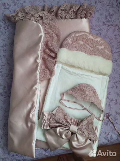 Конверт на выписку для девочки осень зима