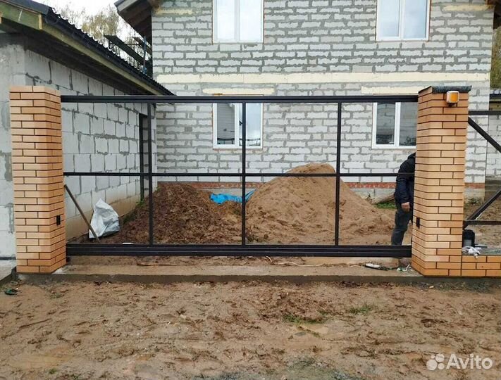 Ворота откатные, ворота распашные под ключ