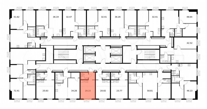 Квартира-студия, 20,2 м², 33/33 эт.