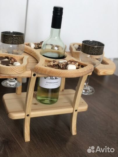 Винный столик менажница и 2 менажницы сердце