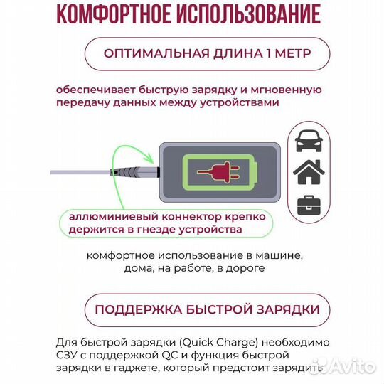 Кабель USB-A - microusb 1m Zibelino #392129