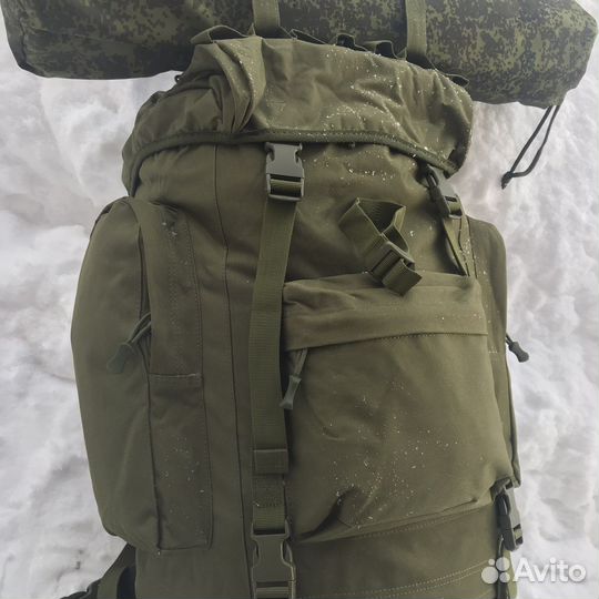 Рейдовый рамный рюкзак олива 75л. оксфорд 1000D