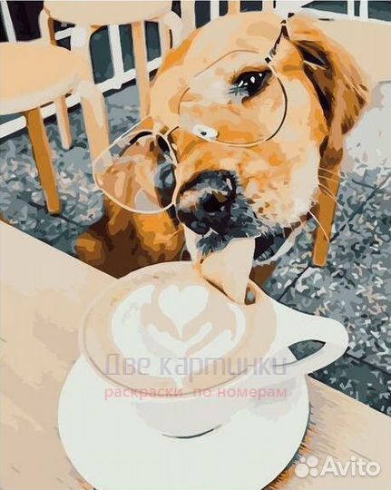 Картина по номерам 40x50 Пес пробует