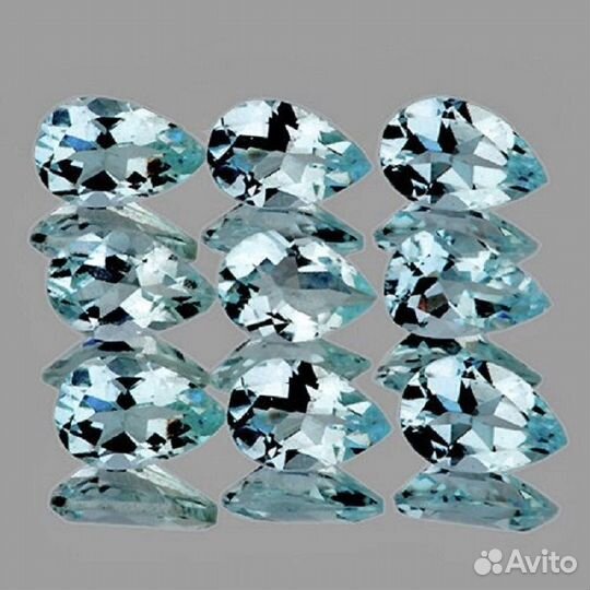 Аквамарин натуральный 1,70Ct 5х3мм 9шт VVS Pear