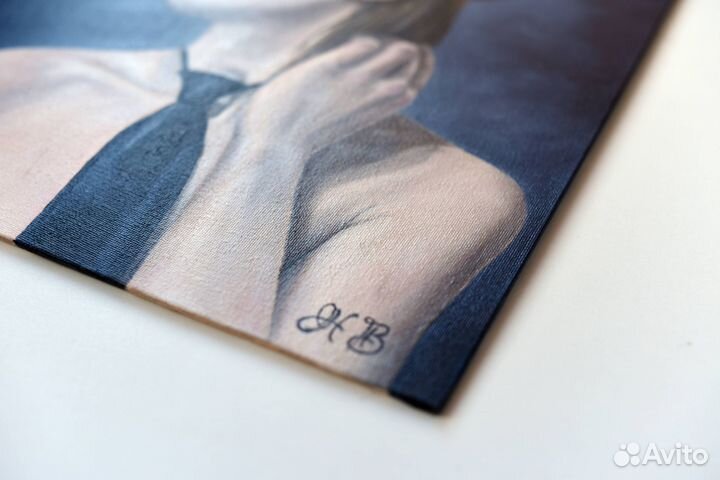 Картина маслом с Девушкой в красной шляпе