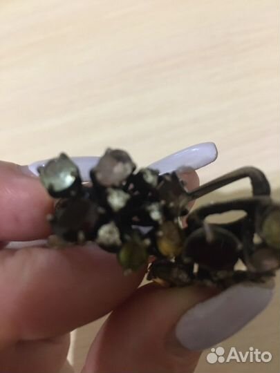 Серебряное кольцо и сережка