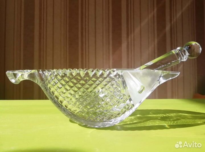 Хрустальная икорница Золотая Рыбка