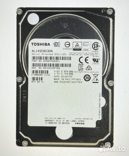 300Gb SAS Toshiba AL14SEB030N