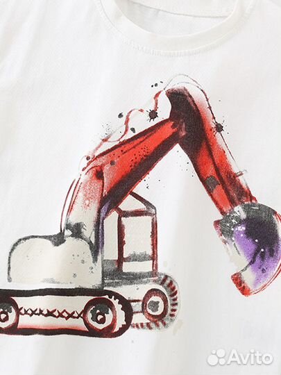 Футболки с экскаватором 92 98 104 110 116 122 128