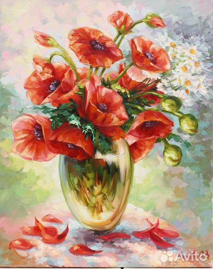 Картина маслом на холсте цветы