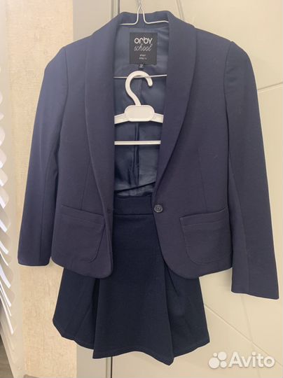 Костюм пиджак и юбка, школьный, 134