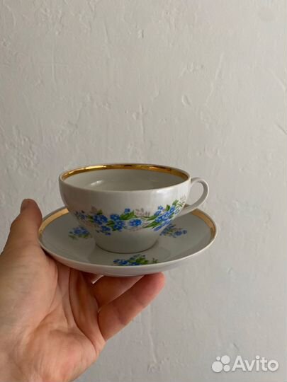 Чайная пара дулево незабудки