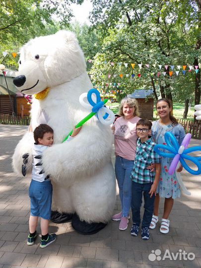 Экспресс- поздравление Белый мишка, Зайка, Вахтанг