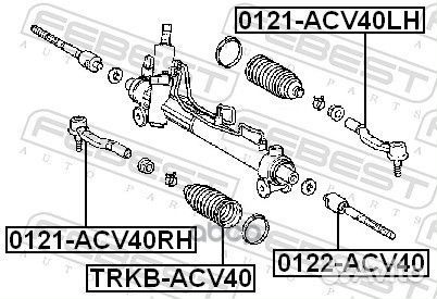 Наконечник рулевой левый 0121ACV40LH Febest