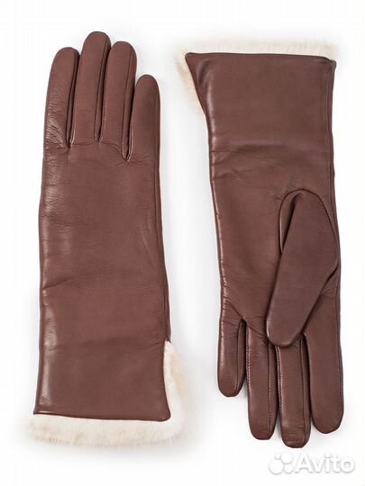 Кожаные перчатки с мехом норки Рахманинов