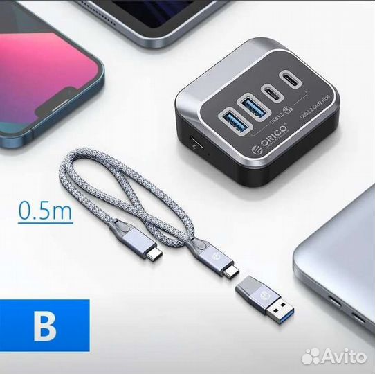 Orico Док-станция USB 3.2 HUB Type-C USB A до 10G