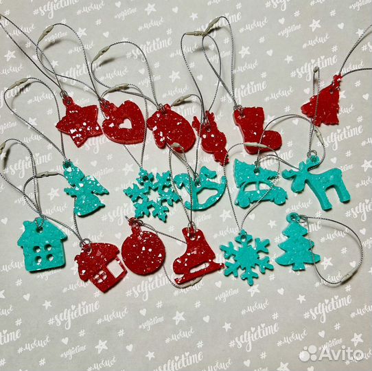 Елочные игрушки из эпоксидной смолы