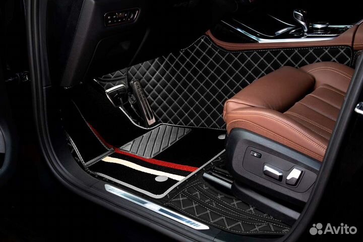 3D Коврики Audi Q7 4L Экокожа Салон Багажник