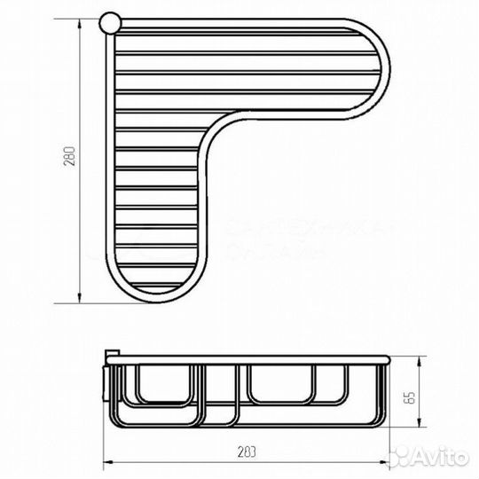 Полка-решетка угловая Migliore Complementi 22056 золото
