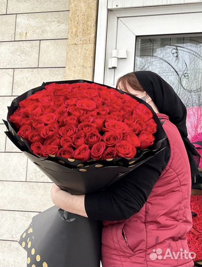 101 роза на 8 марта цветы букеты