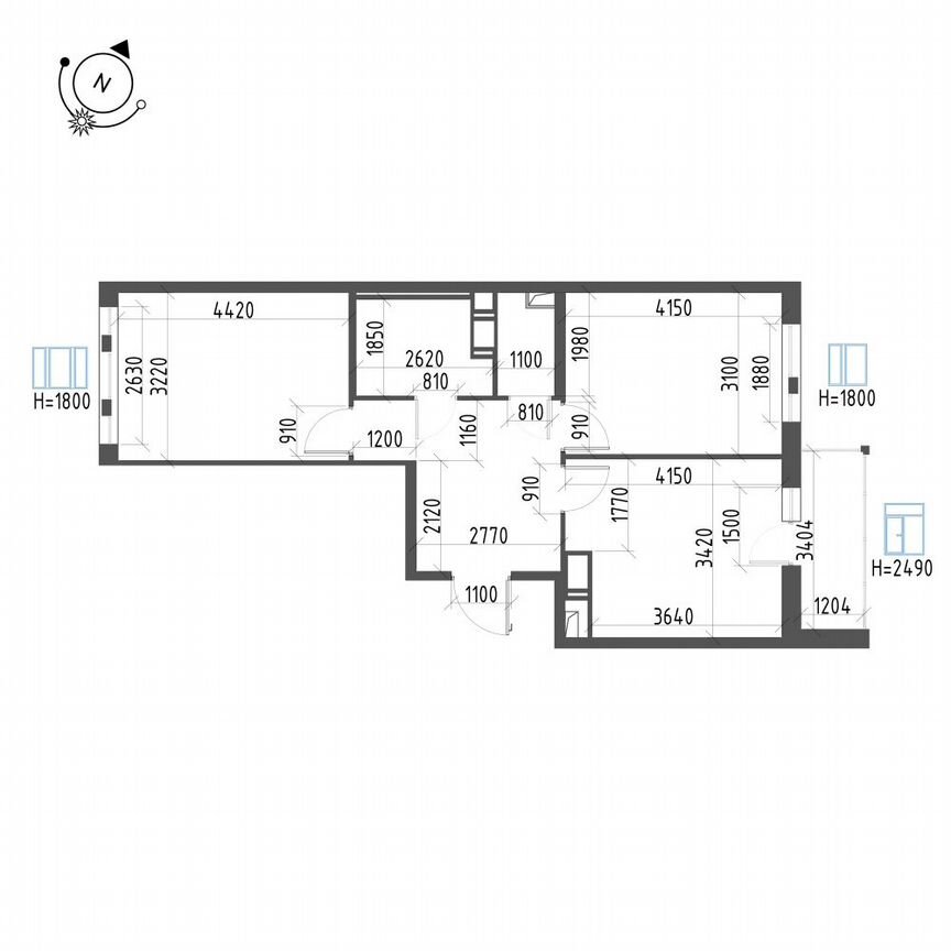 2-к. квартира, 59,7 м², 6/12 эт.