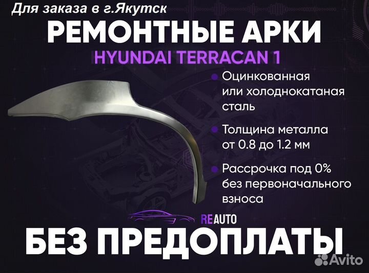 Ремонтные арки на Hyundai Terracan 1 задние