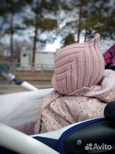 Шапочка из мериноса эльф, эльф с шишечками