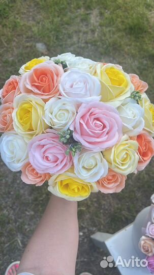 Букет из мыльных роз