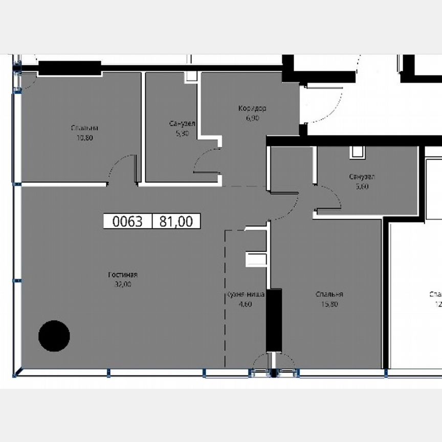 2-к. квартира, 81 м², 10/37 эт.