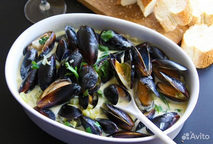 Мидии в собственном соку