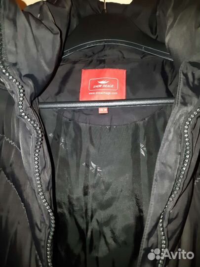 Пуховик женский длинный с капюшоном размер S/M