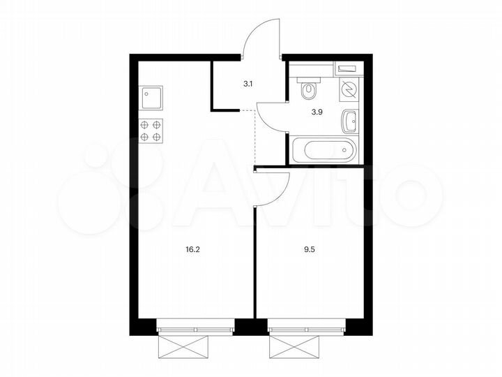 1-к. квартира, 32,7 м², 25/33 эт.