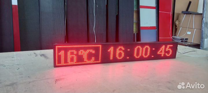 Бегущая строка 131х19х5 см красного свечения