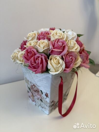 Букет роз из мыла