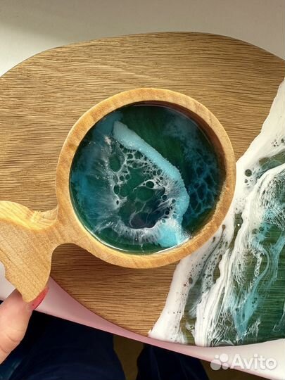 Сервировочная доска с эпоксидной смолой + мини