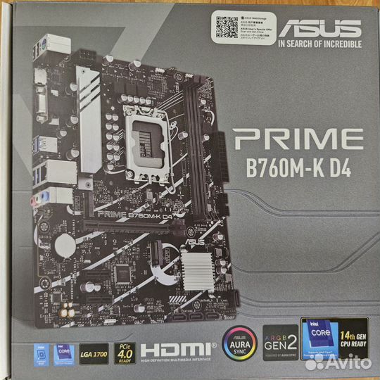 Материнская плата asus prime b760m-k d4