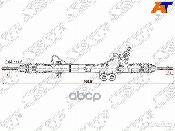 Рейка рулевая nissan navara 05- LHD ST-49200-EA