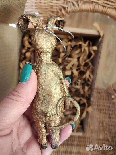 Ватная ёлочная игрушка, щенок 15 см