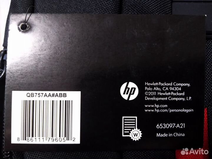 Фирменный рюкзак Hewlett-Packard новый